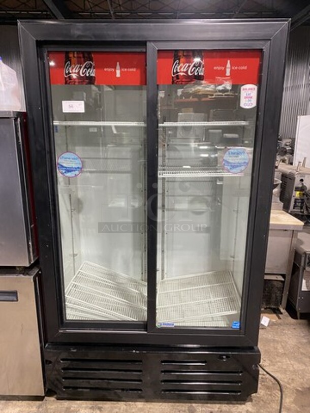 Nice! Imbera 2 Sliding Glass Door Reach In Cooler Merchandiser! Model VRD37 Serial 083140500307! 115V 1Phase!  - Image 1 of 8