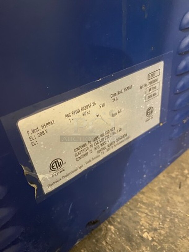 LATE MODEL! 2017 Electrolux Commercial Countertop Electric Powered Panini Flat Press! With Digital Controls! Stainless Steel Body! On Small Legs! Model: HSPPA1 SN: 70410034 208V 60HZ 1 Phase! Working When Removed!  - Image 8 of 9