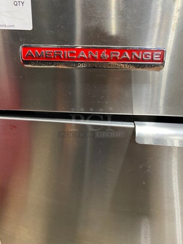 American Range Commercial Natural Gas Powered Deep Fat Fryer! With 2 Metal Frying Baskets! With Backsplash! All Stainless Steel! On Legs! Model: AF50HE SN: 211020FO351 - Image 9 of 11