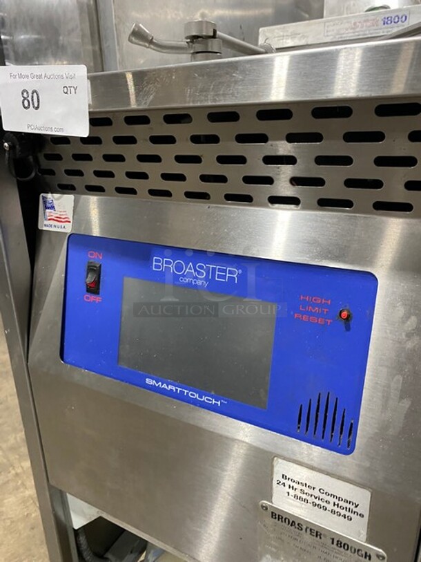 WOW! Broaster Natural Gas Powered Heavy Duty Commercial Pressure Fryer! Smart Touch Screen! With Oil Filter! Model 1800GH Serial 86035! On Casters! - Image 6 of 10