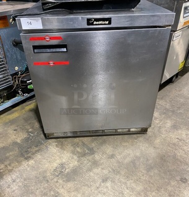 Delfield Commercial Single Door Lowboy/ Worktop Cooler! All Stainless Steel! WORKING WHEN REMOVED! Model: UC4432N SN: BAQ571717T 115V