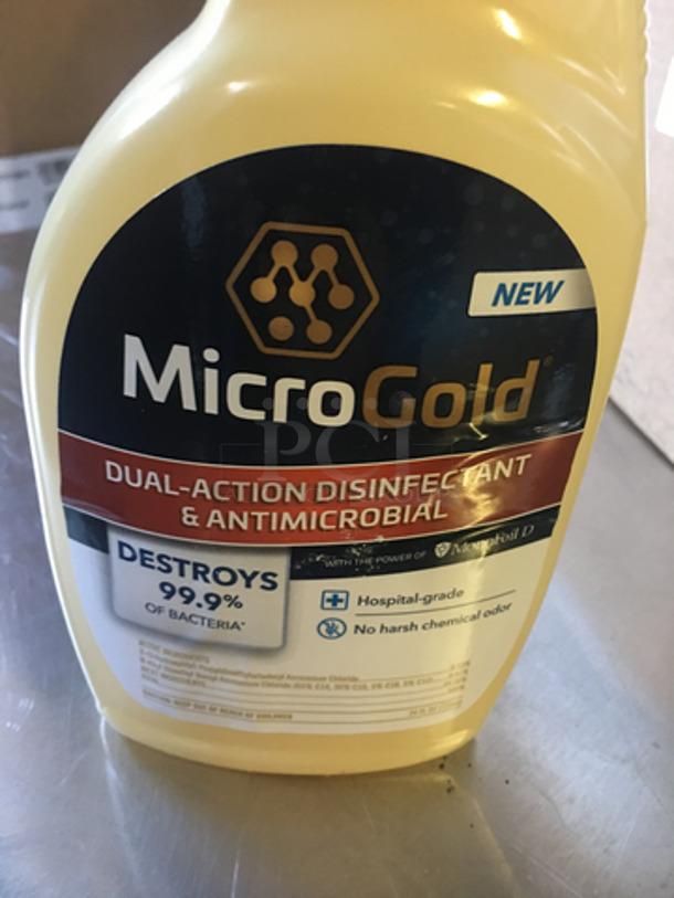 IN THE BOX! Micro Gold Dual Action Disinfectant And Antimicrobial Spray! 6 Bottles Per Box, 1 Box Per Item Number! - Image 4 of 5