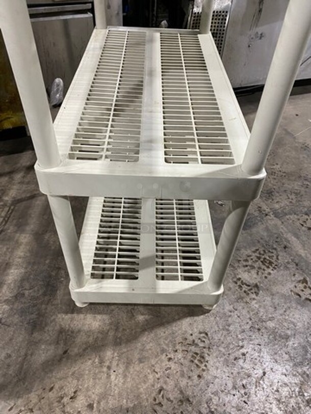 Commercial Poly 5 Tier Shelf! On Legs! BUYER MUST DISMANTLE! PCI CANNOT DISMANTLE FOR SHIPPING! PLEASE CONSIDER FREIGHT CHARGES! - Image 3 of 4