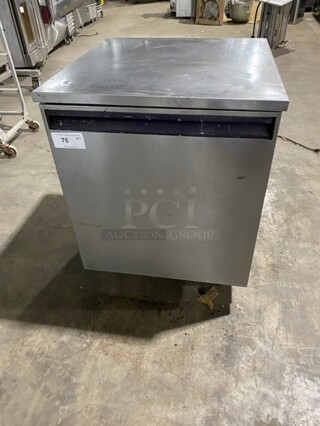 Delfield Commercial Single Door Refrigerated Lowboy! All Stainless Steel! With Poly Coated Racks! On Legs! 115V! Model: 406 SN: 251416-T!