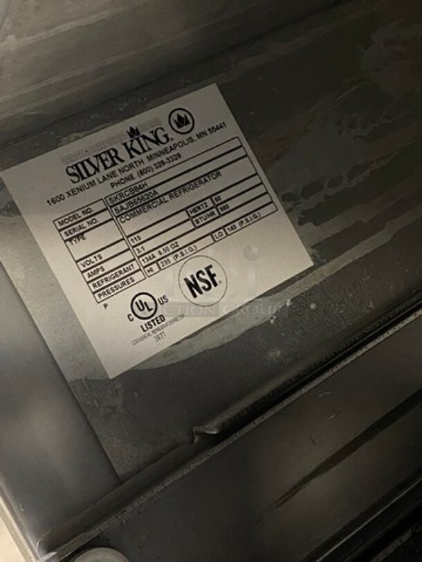 Silver King Commercial Refrigerated Chef Base! With 4 Drawer Storage Space! All Stainless Steel! On Casters! Model: SKRCB84H SN: SAJB65620A 115V 60HZ 1 Phase - Image 6 of 7