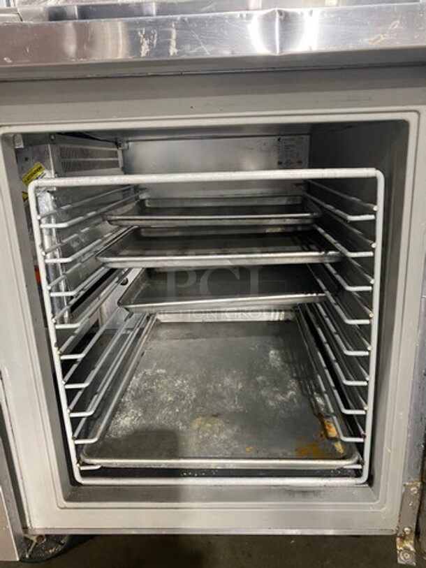 Randell Commercial Refrigerated Pizza Prep Table! With 4 Drawer & Single Door Refrigerated Storage Space Underneath! All Stainless Steel! Model 8383N Serial W27312911! 115V 1Phase! On Casters! - Image 6 of 12