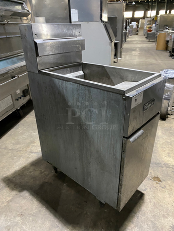 NICE! Therma Tek Commercial Natural Gas Powered Deep Fat Fryer! With Backsplash! All Stainless Steel! On Legs! Model: TFE40N SN: 11AC00211AEN - Image 2 of 8