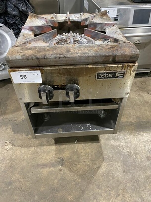 LATE MODEL! 2020 Asber Commercial Gas Powered Single Burner Stock Pot Range! Stainless Steel! On Casters! WORKING WHEN REMOVED! - Image 1 of 10
