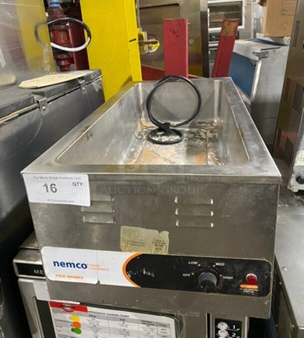 Nemco Commercial Countertop Single Well Food Warmer! All Stainless Steel! WORKING WHEN REMOVED! Model: 6055A SN: L190104
