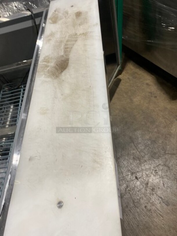 Universal Coolers Commercial Refrigerated Sandwich Prep Table! With 2 Door Storage Space Underneath! With Poly Coated Rack! All Stainless Steel! On Casters! - Image 8 of 10
