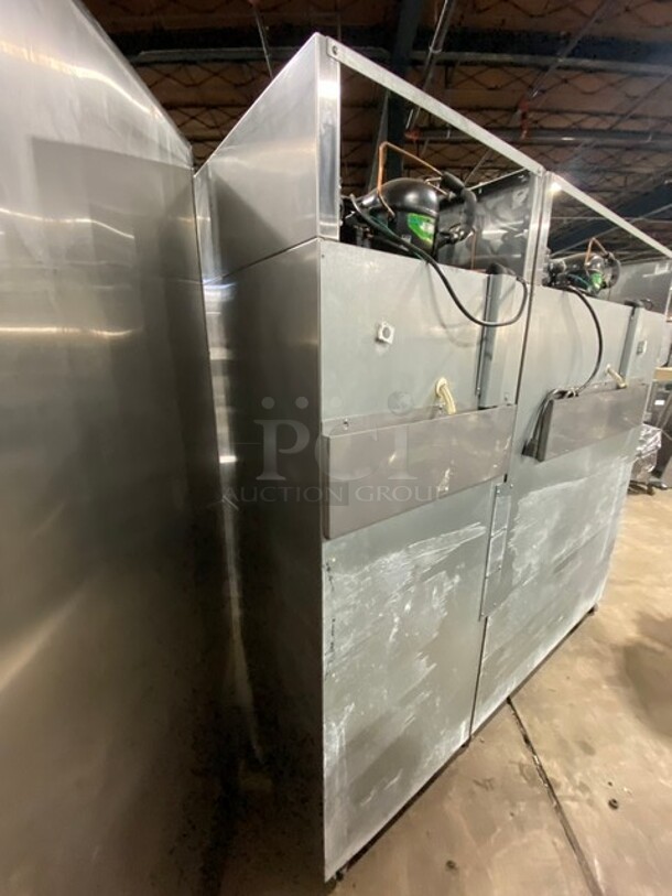 COOL! Hoshizaki Commercial 3 Door Reach In Cooler Merchandiser! With View Through Doors! Poly Coated Racks! All Stainless Steel Body! WORKING WHEN REMOVED! Model: CR3SFGYCR SN: F60047C 115V 60HZ 1 Phase - Image 4 of 10