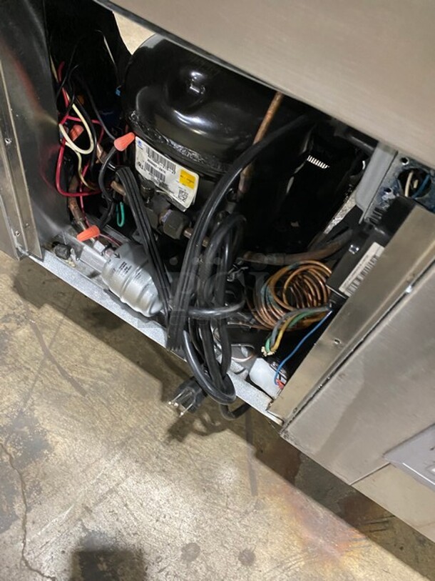 Leader Commercial 2 Sliding Door Back Bar Cooler! With View Through Doors! With Metal Rack! All Stainless Steel! On Legs! - Image 9 of 9