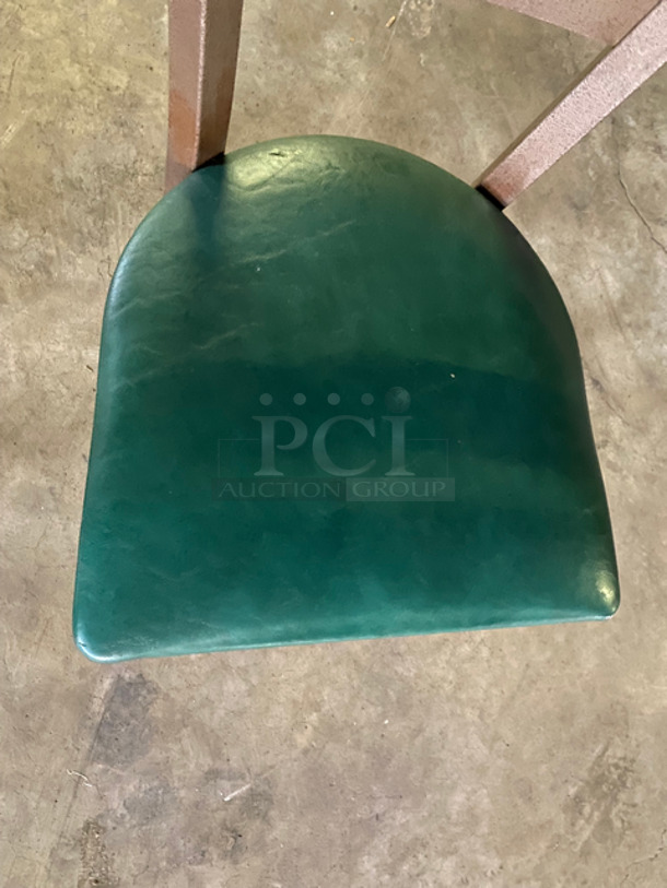 Green Cushioned Chairs! With Brown Metal Body! 5x Your Bid! - Image 5 of 7
