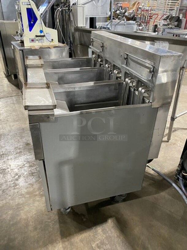 Frymaster Commercial Electric Powered 3 Bay Deep Fat Fryers! All Stainless Steel! On Casters! Model: FPH317TCSD SN: 0201NV0006 208V 60HZ 3 Phase - Image 3 of 10