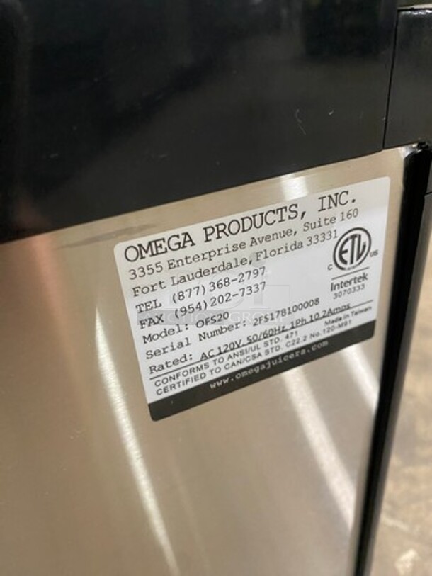 NICE! Omega Commercial Countertop 2 Flavor Slushie/ Frozen Beverage Dispenser! Model: OFS20 SN: 2FS17B100008 120V 60HZ 1 Phase - Image 9 of 10