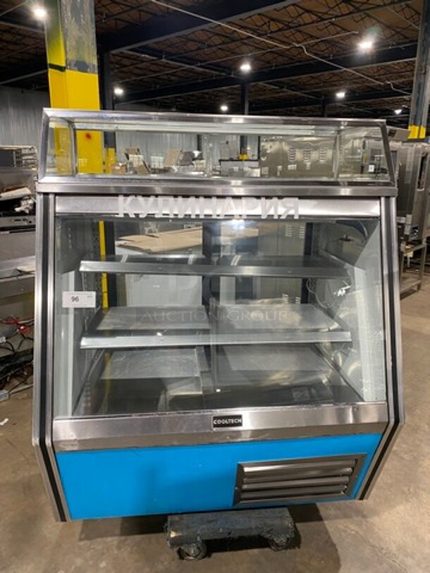 2011 Cool Tech Commercial Refrigerated Deli Display Case Merchandiser! With Slanted Front Glass! With Sliding Rear Access Glass Doors! All Stainless Steel! Model: CMPH48SD SN: 113342 120V