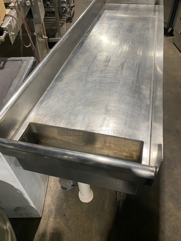 NICE! American Metal Commercial Dish/ Prep Wash Bin! With Back Splash! With Storage Space Underneath! Solid Stainless Steel! On Casters! - Image 11 of 12