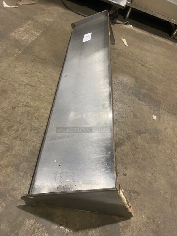 All Stainless Steel! Wall Mounted Commercial Shelf With Backsplash! - Image 2 of 4