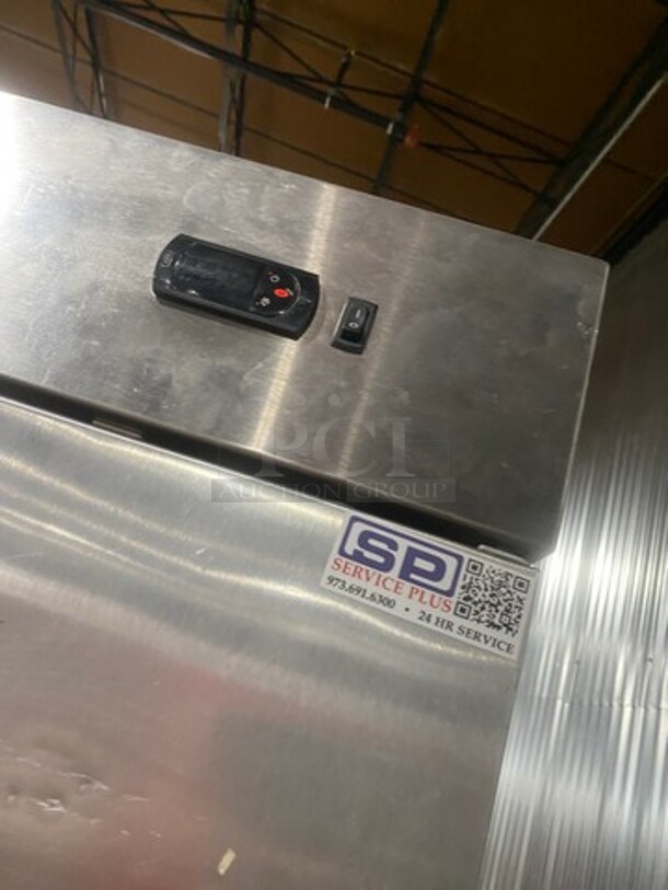 Edesa Commercial 2 Door Reach In Cooler! With Poly Coated Racks! All Stainless Steel! On Casters! Model: EDRR49 SN: 15060371M 115V 60HZ 1 Phase - Image 8 of 9