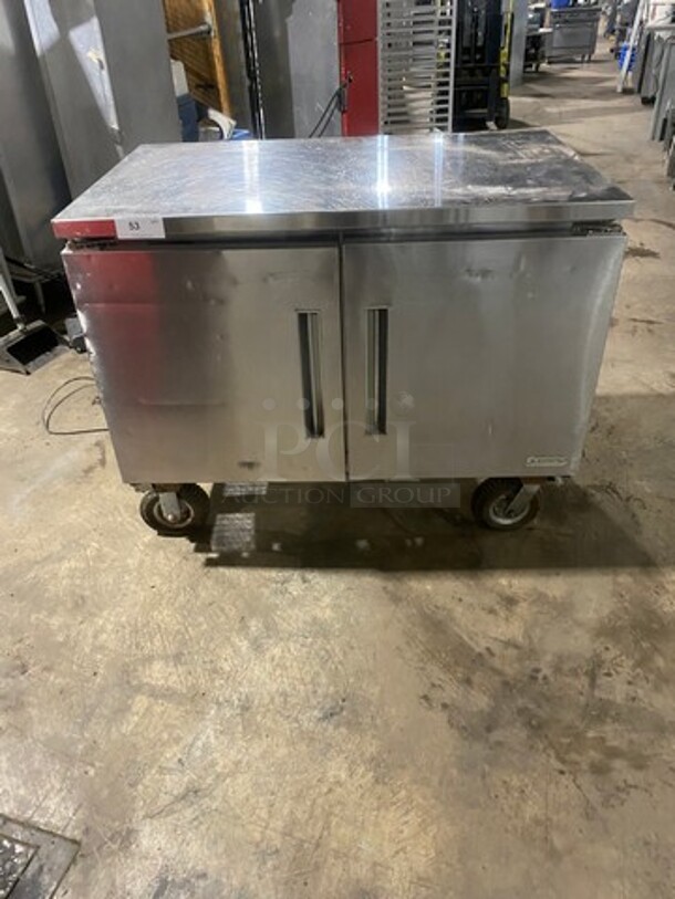 Edesa Commercial 2 Door Lowboy/Worktop Cooler! All Stainless Steel! On Casters! Model: EDUR48 SN: 13060282M 115V 60HZ 1 Phase - Image 1 of 8
