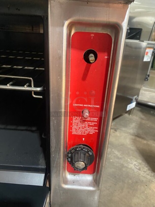 Vulcan Commercial Natural Gas Powered French Top/ Hot Plate Stove With Right Side 2 Burner! With Raised Back Splash! With Oven Underneath! All Stainless Steel! On Legs! Model: GH7245 SN: 481109901AT - Image 10 of 12