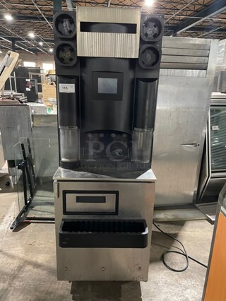 Manitowoc Multiplex All Stainless Steel Smoothie Workstation! On Single Door Undercounter Cooler With Poly Bins! On Casters! Model: MB81 SN: 1708150000104 115V 1PH