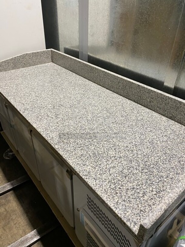 AMAZING! NEW! SCRATCH-N-DENT! Omcan Commercial Refrigerated Italian Style Marble Top Pizza Prep Table! With 3 Door Storage Space Underneath! Poly Coated Racks! All Stainless Steel! Model: PTCN0581 110V - Image 11 of 12