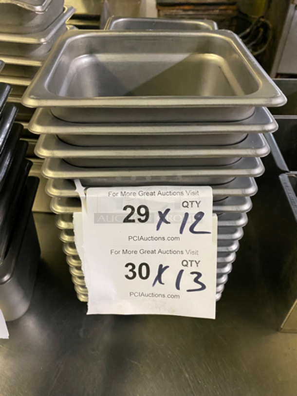 Browne Steam Table/ Prep Table Pans! All Stainless Steel! 13x Your Bid!