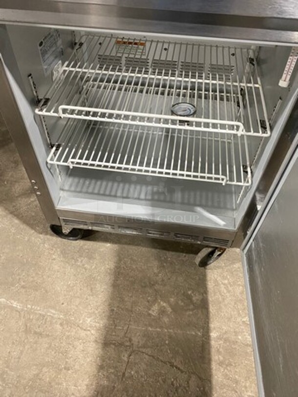 Beverage Air Commercial Refrigerated Sandwich Prep Table! With Single Door Storage Space Underneath! All Stainless Steel! On Casters! Model: SP27 115V 60HZ 1 Phase - Image 6 of 9