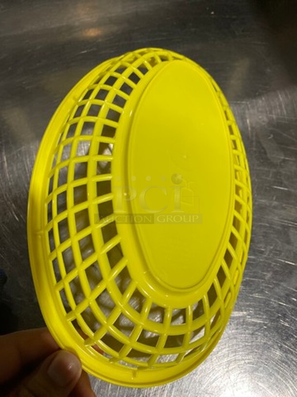 NEW! IN THE BOX! ALL ONE MONEY! 3 DZ Tablecraft Yellow Poly Oval Fast Food Serving Baskets! - Image 5 of 6