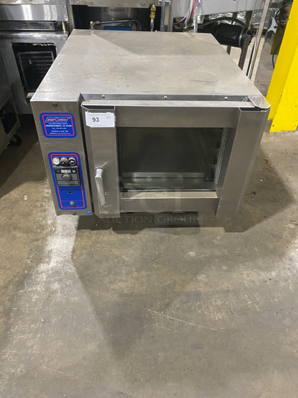Euroven Commercial Electric Powered Combi Convection Oven! With View Through Door! All Stainless Steel! On Legs! Model: US04UNO2 SN: 04US80009 208/240V 3 Phase