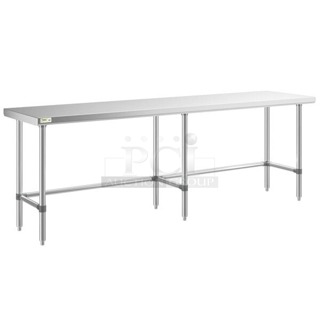 BRAND NEW SCRATCH & DENT! Regency 600WT24X96SS 24" x 96" 16-Gauge 304 Stainless Steel Commercial Open Base Work Table