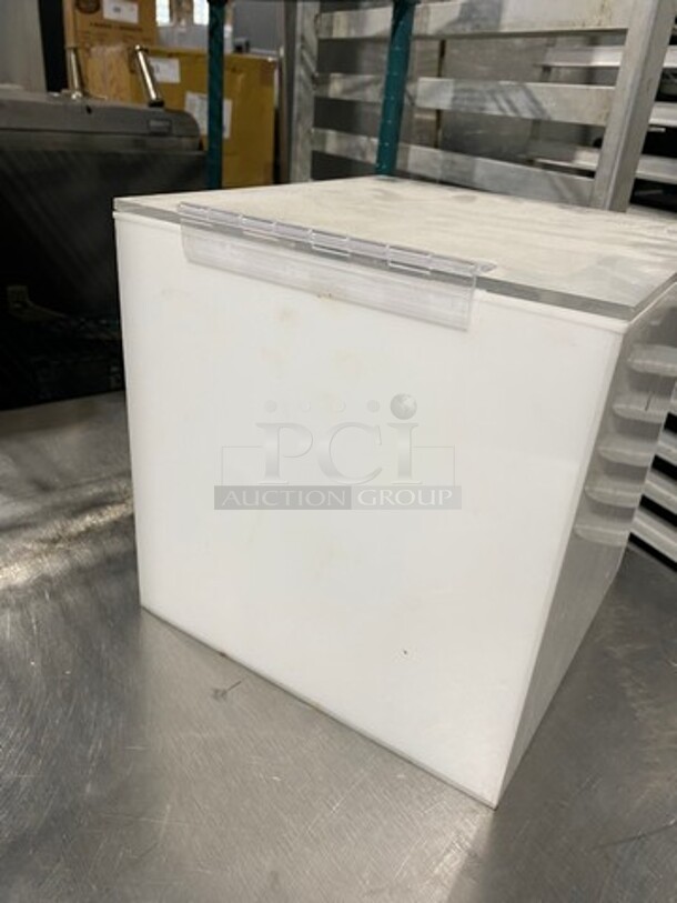White Poly Multi-Purpose Container! With Clear Hinged Lid! With Side Cubbie! - Image 4 of 6