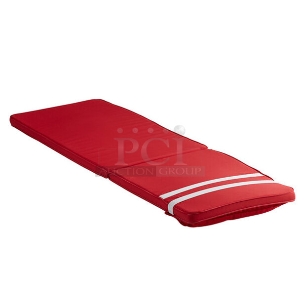 BRAND NEW SCRATCH & DENT! Lancaster Table & Seating Red Chaise Cushion with Pillow - 16 In Total - Image 3 of 6