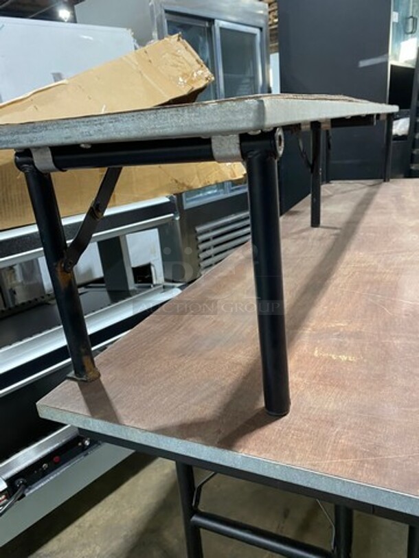 Work Top/ Prep Table! With Overhead Shelf! With Foldable Legs! On Casters! - Image 6 of 8