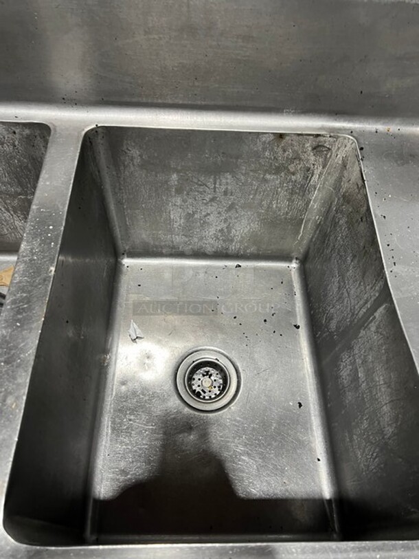 Aero Stainless Steel Commercial 3 Compartment Dish Washing Sink! With Dual Side Drain Board! With Faucet And Handles! - Image 8 of 8