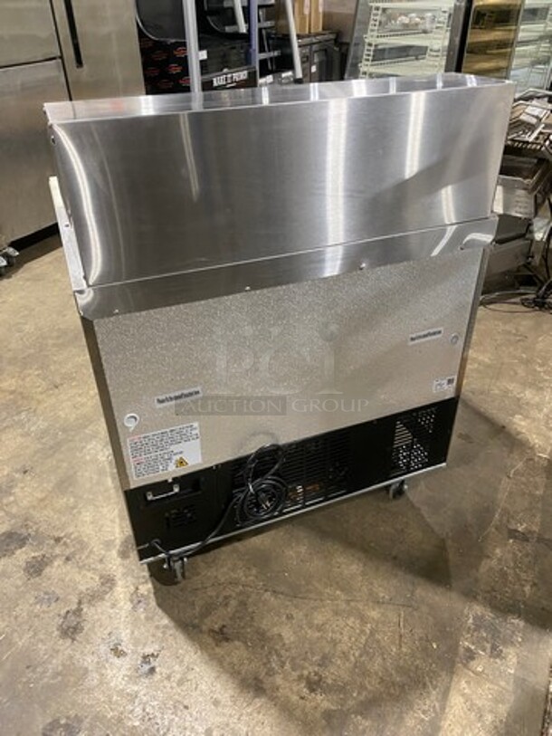 Motak Commercial Refrigerated Mega Top Sandwich Prep Table! With Commercial Cutting Board! With 2 Door Storage Space Underneath! All Stainless Steel! On Casters! Model: MST36X SN: 428747087 - Image 4 of 9