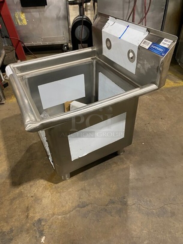 NEW! SCRATCH-N-DENT! Sapphire Single Compartment Prep Sink! All Stainless Steel! With Legs! Model: SMS1818 - Image 2 of 9