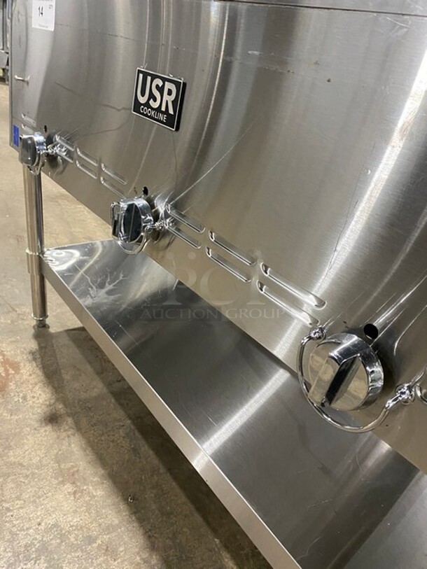 USR Cookline Stainless Steel Commercial Gas Powered 3 Bay Steam Table With Shelf Under! MODEL GST3 SN:200765034  - Image 7 of 11