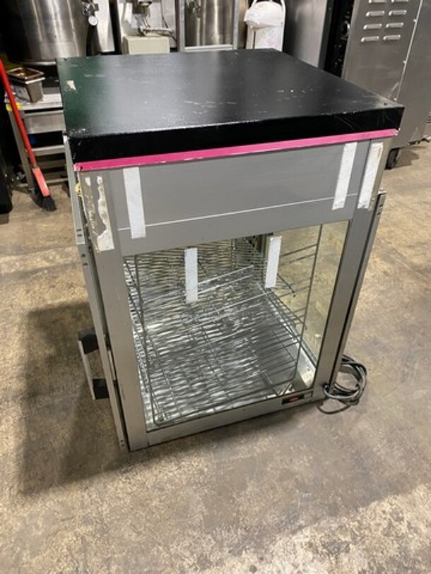 Hatco Commercial Countertop Heated Pizza Holding/Display Cabinet Merchandiser! With Pizza Holder Rack! With Front & Rear Access Doors! Glass All Around! Stainless Steel Body! Model: FST2X! 120V! - Image 2 of 8