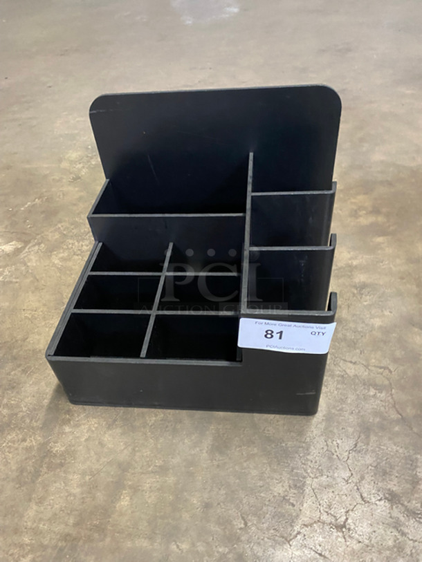 Countertop Black Poly Napkin, Utensil And Condiment Caddy! 3x Your Bid! - Image 2 of 4