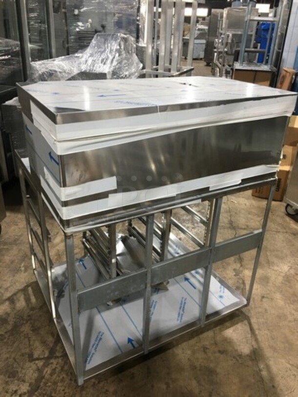 GREAT! NEW! Delfield Commercial Worktable! Stainless Steel! On Small Casters! With Built In Tray Rack Underneath!  Model: WORKTABLE SN: 1610150002301 - Image 4 of 10