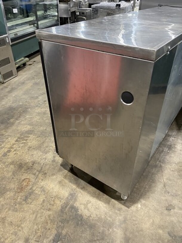 Perlick 84 Inch Refrigerated Bar Back Cooler! With 3 Solid Doors! Model BS3DS Serial 511451! 115V 1 Phase! On Legs!  - Image 4 of 9