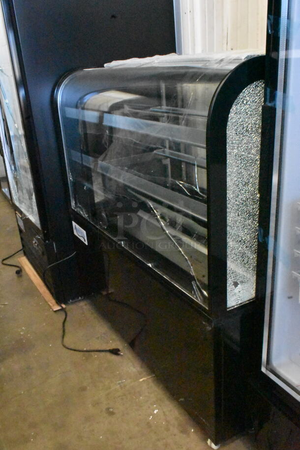 BRAND NEW SCRATCH AND DENT! Avantco 193BC48HCB Metal Commercial Floor Style Deli Display Case Merchandiser. See Pictures For Glass Damage. 110-120 Volts, 1 Phase. Tested and Working!