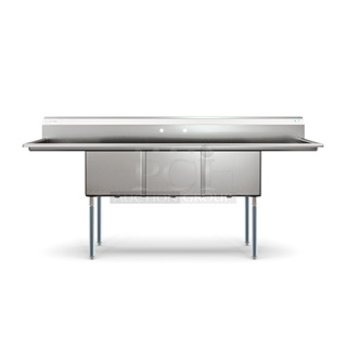 BRAND NEW SCRATCH AND DENT! KoolMore KM-SC181814-18B3 Stainless Steel 3 Bay Sink w/ Dual Drain Boards. Bays 18x18. Drain Boards 16x20