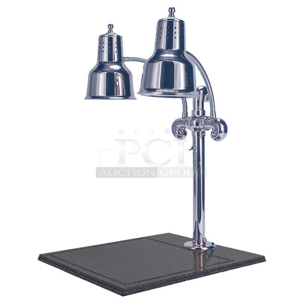 BRAND NEW SCRATCH AND DENT! Hanson DLM Stainless Steel Dual Bulb Warmer. Does Not Include Station.  - Image 1 of 8