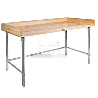 BRAND NEW SCRATCH AND DENT! John Boos DNB08 Wood Top Baker's Tabletop. No Legs. 