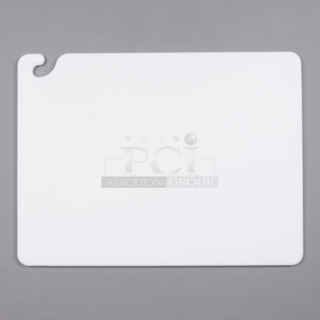 6 BRAND NEW SCRATCH AND DENT! San Jamar CB182412WH White Cutting Boards. 6 Times Your Bid!
