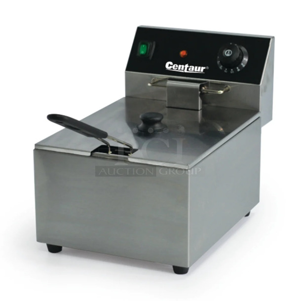 2 BRAND NEW SCRATCH AND DENT! Centaur CEN-FRY16 Stainless Steel  Countertop Electric Fryer w/ Basket and Lid. 208/240 Volts, 1 Phase. 2 Times Your Bid! - Image 1 of 4