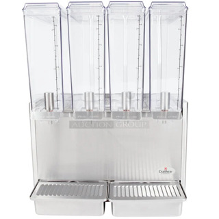 BRAND NEW SCRATCH AND DENT! Crathco BASE E47/E49-3 Classic Bubbler Series Quadruple 2.4 Gallon Bowl Stainless Steel Cold Beverage Dispenser. Base Only. Tested and Working!